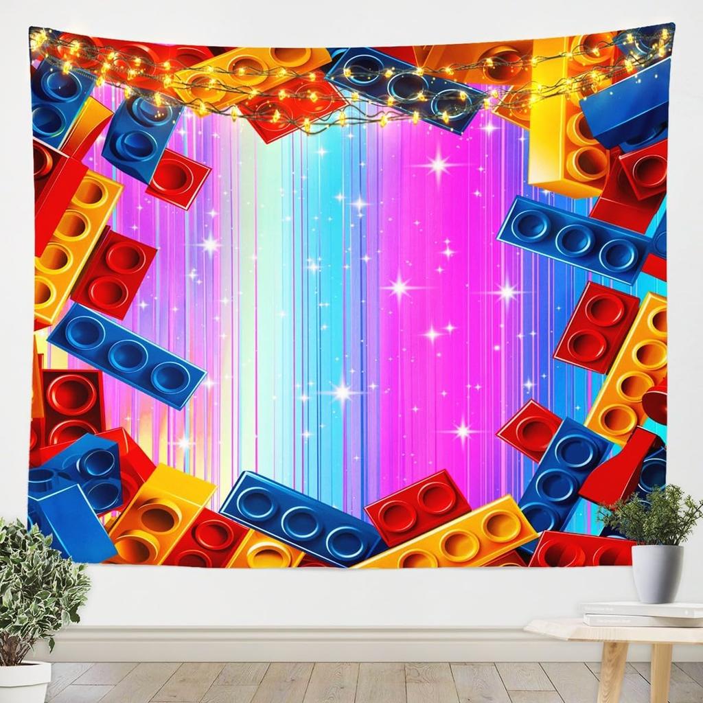 Vibrant Galaxy Nebula Tapestry, Swirling Red & Blue Cosmic Cloud on Dark Starry Backdrop, Aesthetic Wall Decor for Home