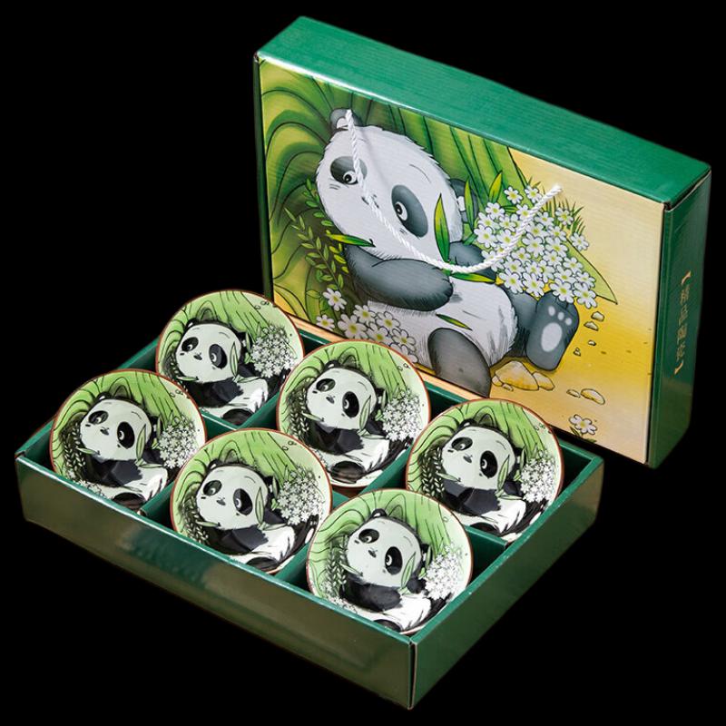 Panda Bamboo Ceramic Bowl & Chopstick Set