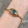 Exaggerated Aesthetic Devil'S Eye Metal Texture Bracelet For Women Cuff Bangles Jewelry Vintage Simple Eye Open Bracelets