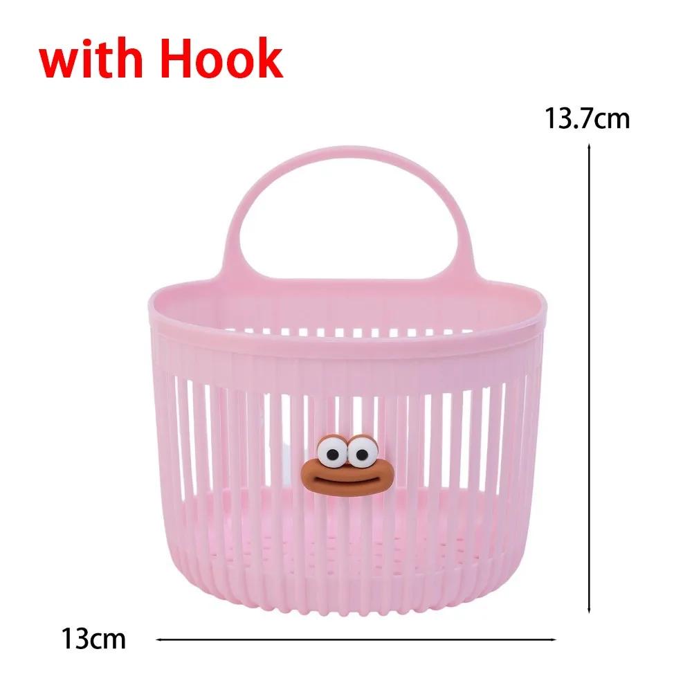 

Durable Reusable Kitchen Hanging Baskets Wall-mounted Cartoon Storage Basket Space-Saving Sausage Mouth Organizer XL рожевий
