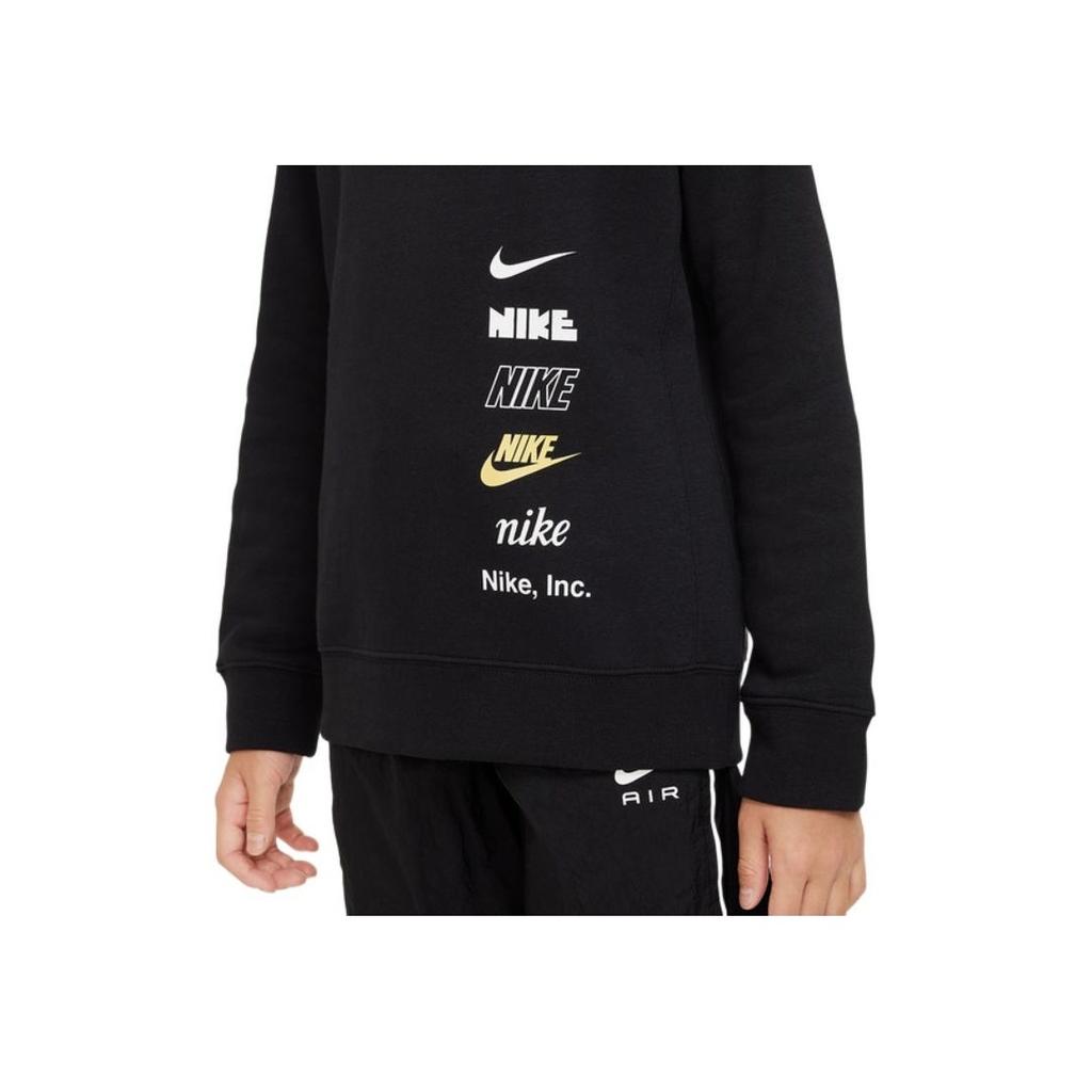 Nike Sportswear Logo Print Crewneck Sweatshirt Kids tops Black DX5162-010