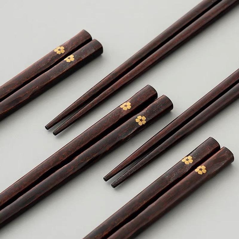 5 Pairs Sushi Chopsticks Natural Wooden Eco-Friendly Reusable Wood Korean Chinese Food Chop Sticks