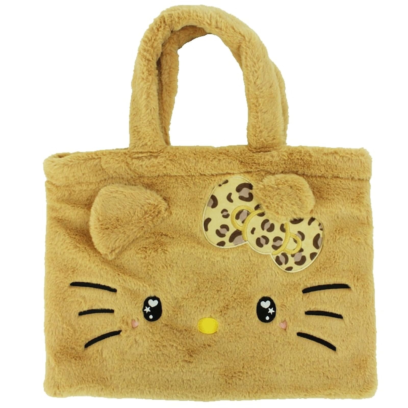 Sanrio Characters Fur Tote Bag Hello Kitty Leo Die-Cut