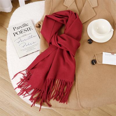 Écharpe en laine d'hiver pour femme Longues écharpes chaudes en cachemire Hijab Châle uni pour dame Enveloppement Pashmina bandana Foulards pour la tête