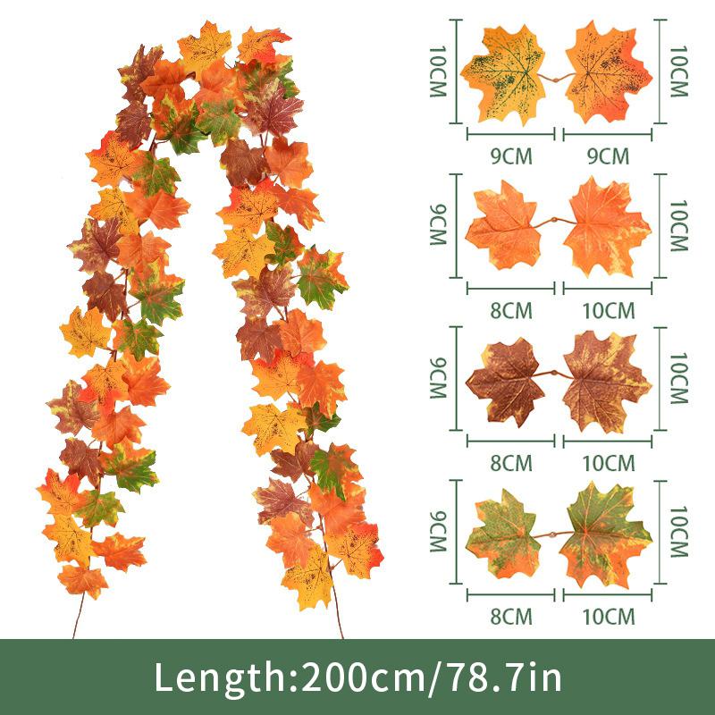 Artificial Maple Leaf Vines Halloween Hanging Vines Plants Decoration Mexican Dia De Los Muertos Leaves Autumn Festival Decor