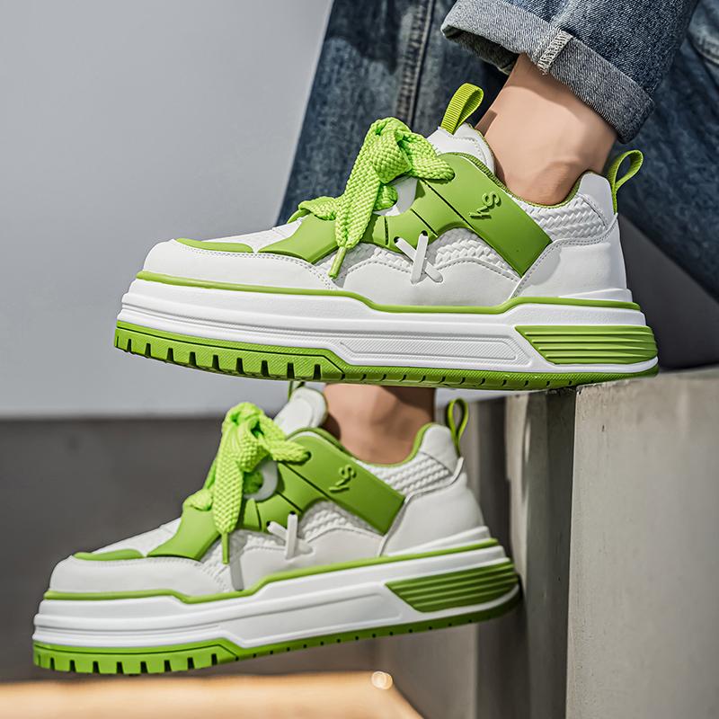 Men's Korean Style Trendy Board Shoes Thick Soled Street Style Fashionable and Versatile Men's Casual Sports Shoes