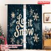 2pcs 2D Flat Printing Merry Christmas Curtains Winter Let It Snow Polyester Without Electricity Party Decorations Use for Home