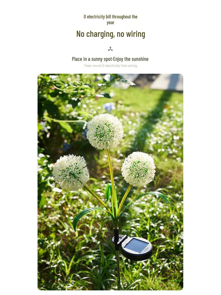 Solar Dandelion Flower Courtyard Light - Outdoor Decorative Onion Ball Atmosphere Lamp