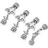 UNICRAFTALE 4 Sets Rope & Anchor Toggle Clasps 304 Stainless Steel Round Toggle Connectors Antique Silver IQ Toggle Clasps & Tbar Clasps for DIY