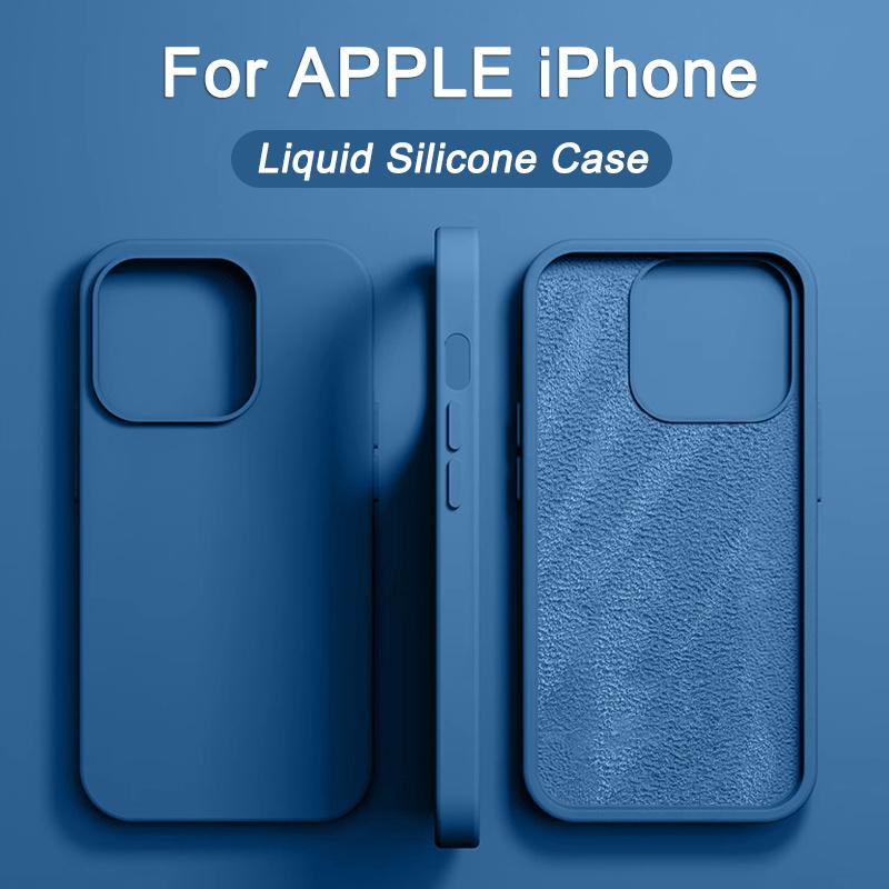 

For iPhone 15 14 13 12 11 Pro Max Case Square Liquid Silicone Phone Case For iPhone 15 14 XR X XS 7 8 Plus Soft Shockproof Cover For iPhone 15 Plus