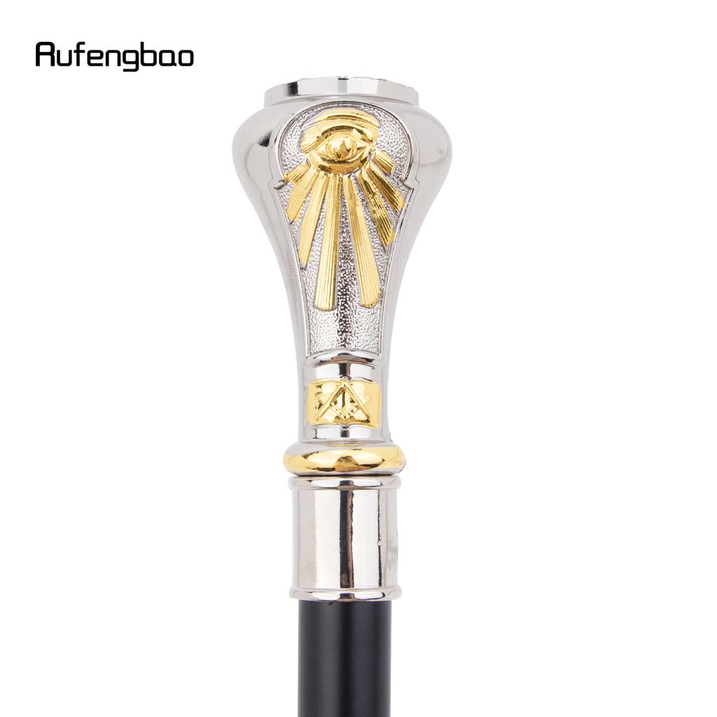 Golden White Freemasonry Freemasons VG Totem  Walking Cane Fashion Walking Stick Gentleman Crosier Knob Walking Stick 93cm