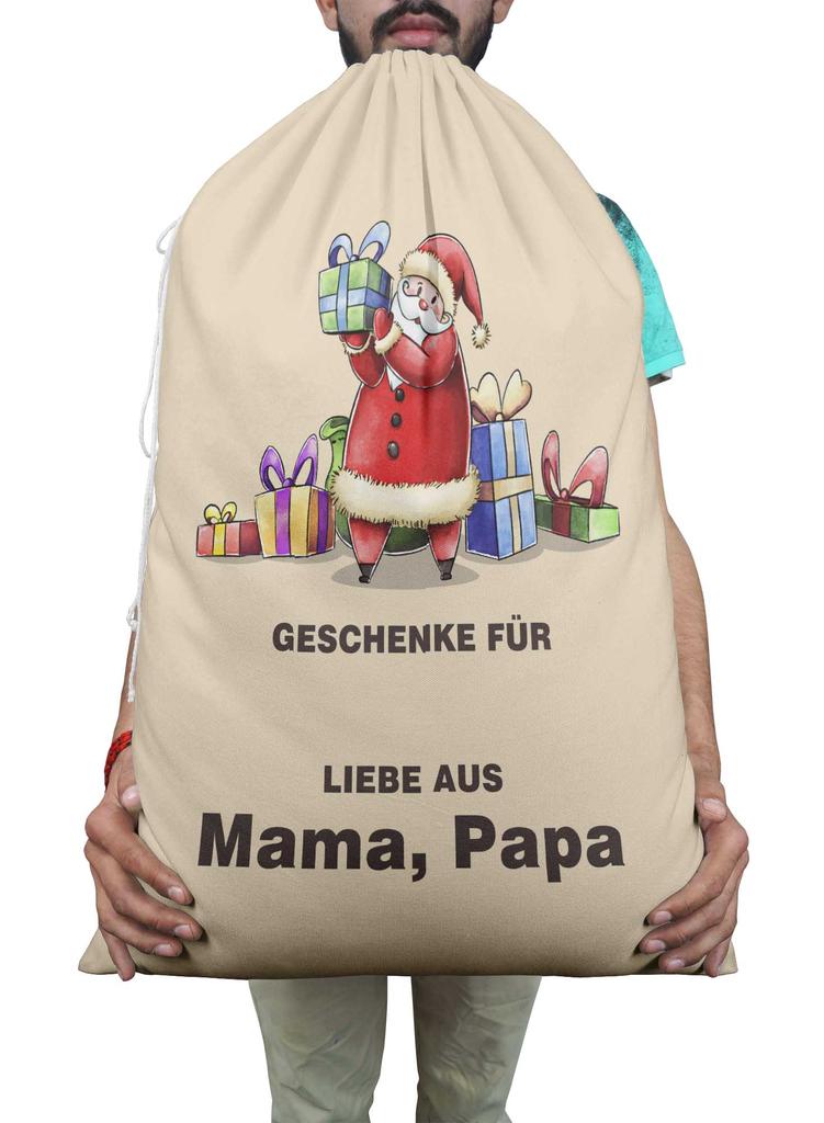 Printtoo 2 Pcs Large Santa Sacks With Drawstring Xmas Gifts Bags For Kids Christmas 27x20 Inch