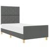 Lit vidaXL gris foncé 90x190 cm en tissu 3344768