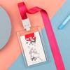 Fashion Acrylic Transparent Bus Cards Sleeve Employee Work Card Holder with Lanyard Work Card Cover Women Men Credit Card Holder