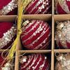 Glitter Christmas Balls 12pcs Elegant Flocking Decoration Pendants for Xmas Tree Party Home Ornaments