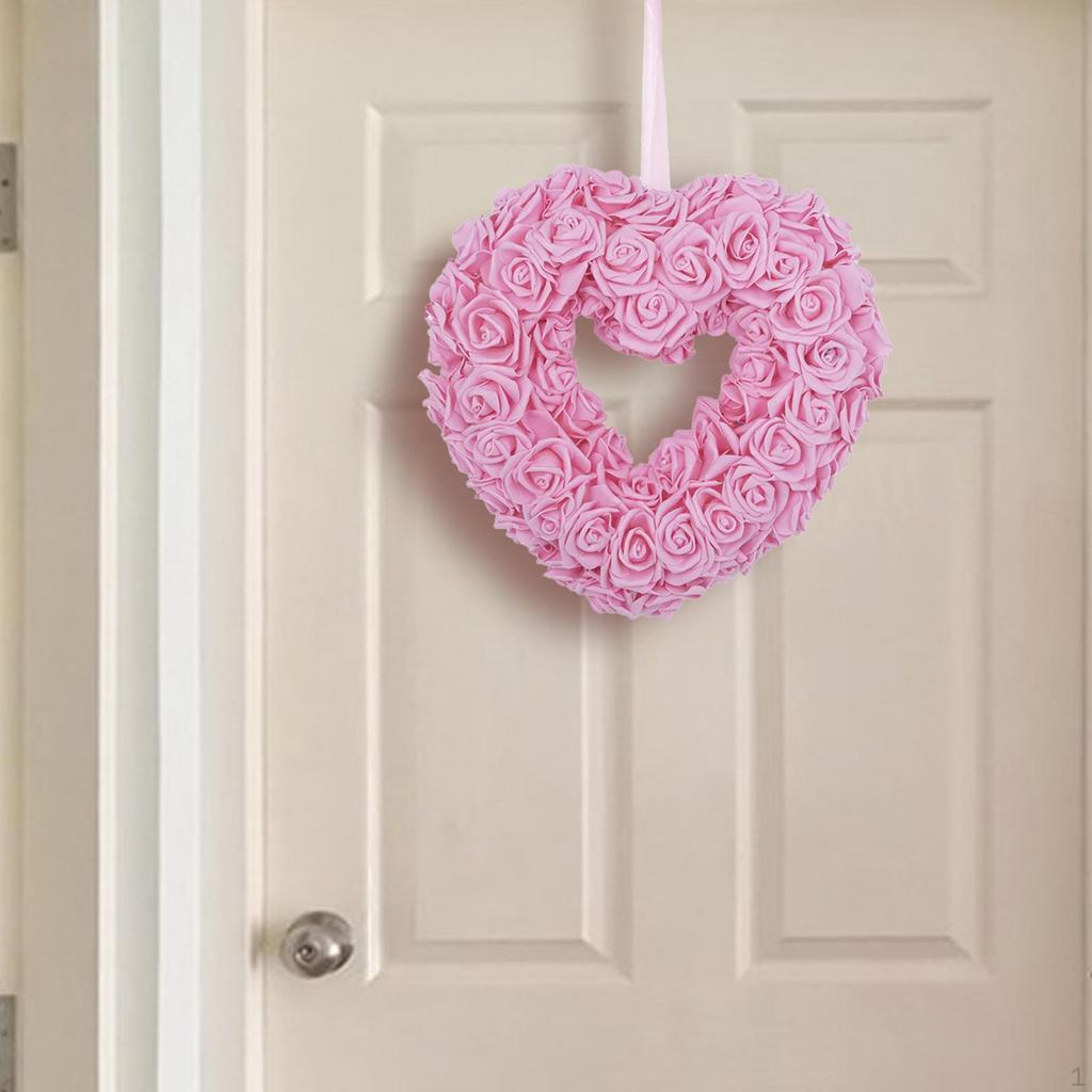Artificial Heart Shaped Rose Wreath for Table Centerpieces and Events