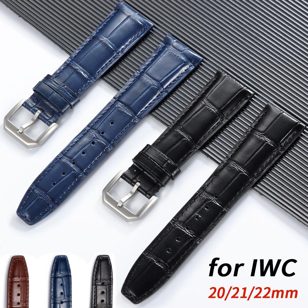 Cowhide Leather Watch Strap 20mm 21mm 22mm for IWC Portugieser Portofino Watchband Breathable Soft Wrist Belt Men Women Bracelet