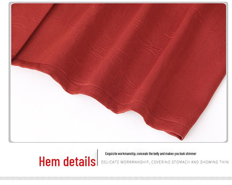 Summer 2025 Fashionable Chiffon Top for Middle-Aged and Elderly Women - Seven-Sleeve Design