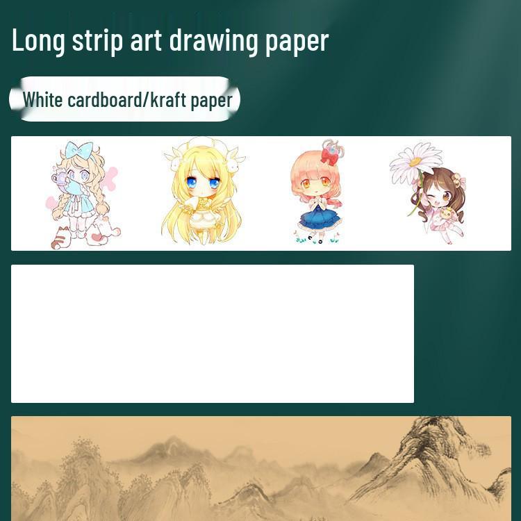 

Retro Accordion Fold Art Paper: Long Kraft, White & Card Paper for Manga and Paintings 75x26 cm