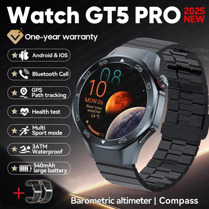 New Outdoors Sports DT5 Smart Watch GPS Positioning Compass 3ATM Waterproof HD AMOLED Screen Bluetooth Call Smartwatch Men