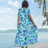 Women's Casual Loose Bohemian Floral Print Short Sleeve Dress
