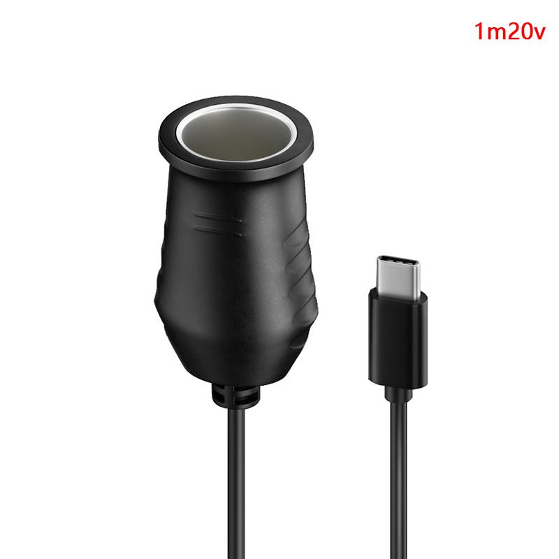 

65 Вт Usb C к 15 В гнездо прикуривателя Мужской к Женский прикуриватель 1m 20v