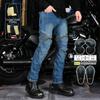 Motorrad-Radsport-Jeans für Herren + lässige, schmal sitzende Retro-Motorradhose + reißfeste, verschleißfeste und sturzsichere Kevlar-Hose