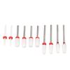 10pcs Nail Art Drill Bits Set Remove Nail Glue Stainless Steel Ceramic Nail Grinding Heads with