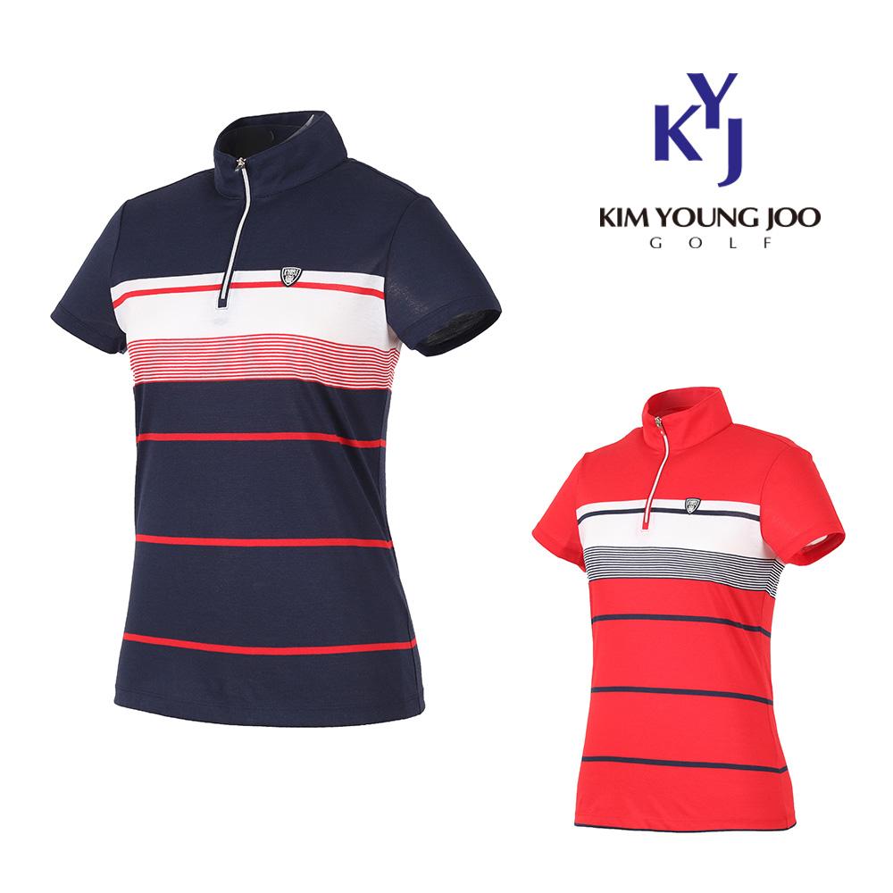 Женская летняя полосатая футболка для гольфа Kim Young Joo Golf Ghmlts62 90/Navy