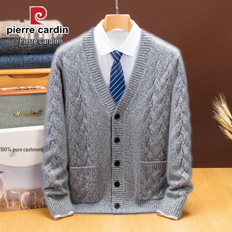 Pierre Cardin Men's 100% Cashmere V-Neck Cardigan