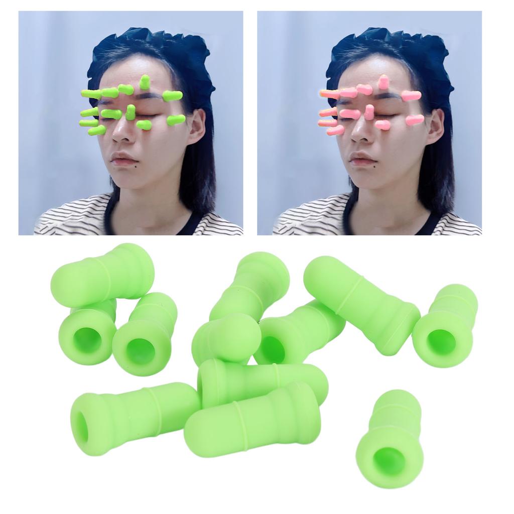 12PCS Facial Cupping Set Eye Fatigue Relief Silicone Vacuum Suction Massage Cups Beauty Tool for Eyes Area