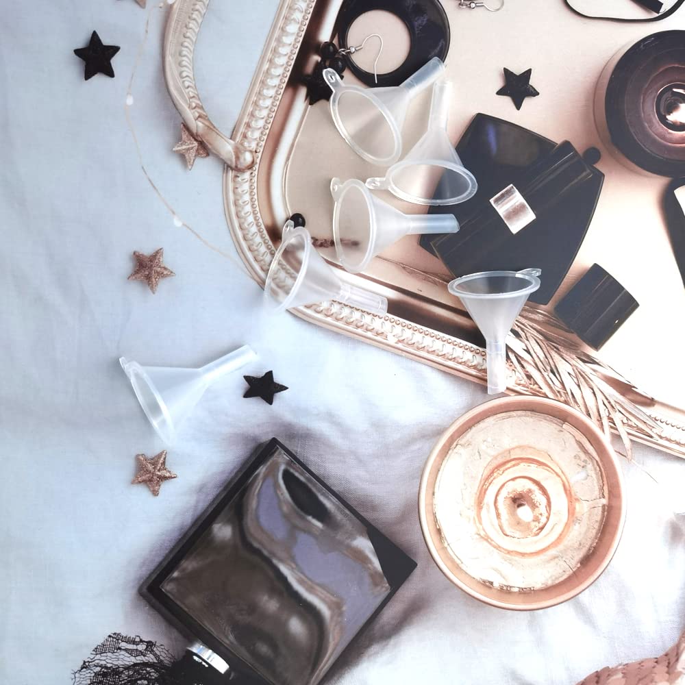 100pcs Small Funnels for Kitchen Mini Liquid Oil Plastic Funnels Kitchen Gadget Empty Bottle Packing Tools Perfume Spice Funnels