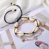 2 Pcs/set Simple Colorful Beads Acrylic Shell Cotton Rope Anklet Set Women Fashion Jewelry Gift