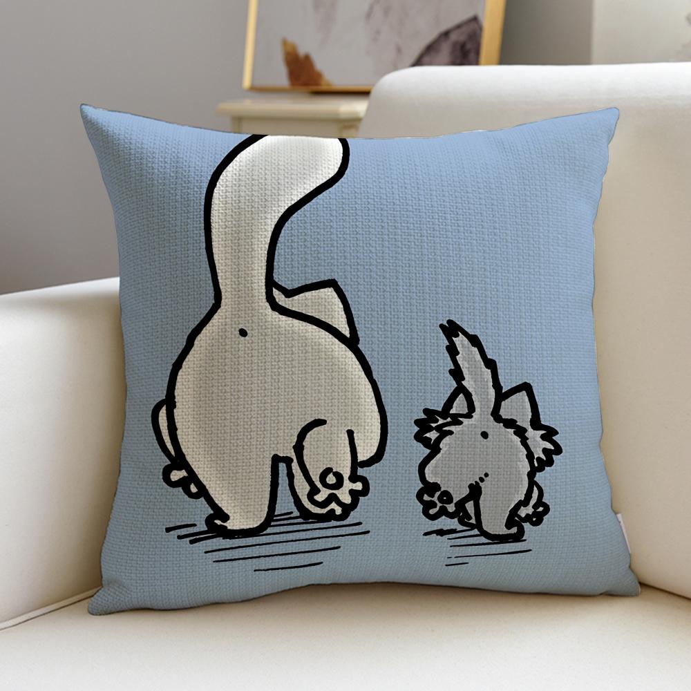 Funny SSimons CatS Cushion Cover Breathable and skinfriendly linen pillowcase square removable and washable cushion