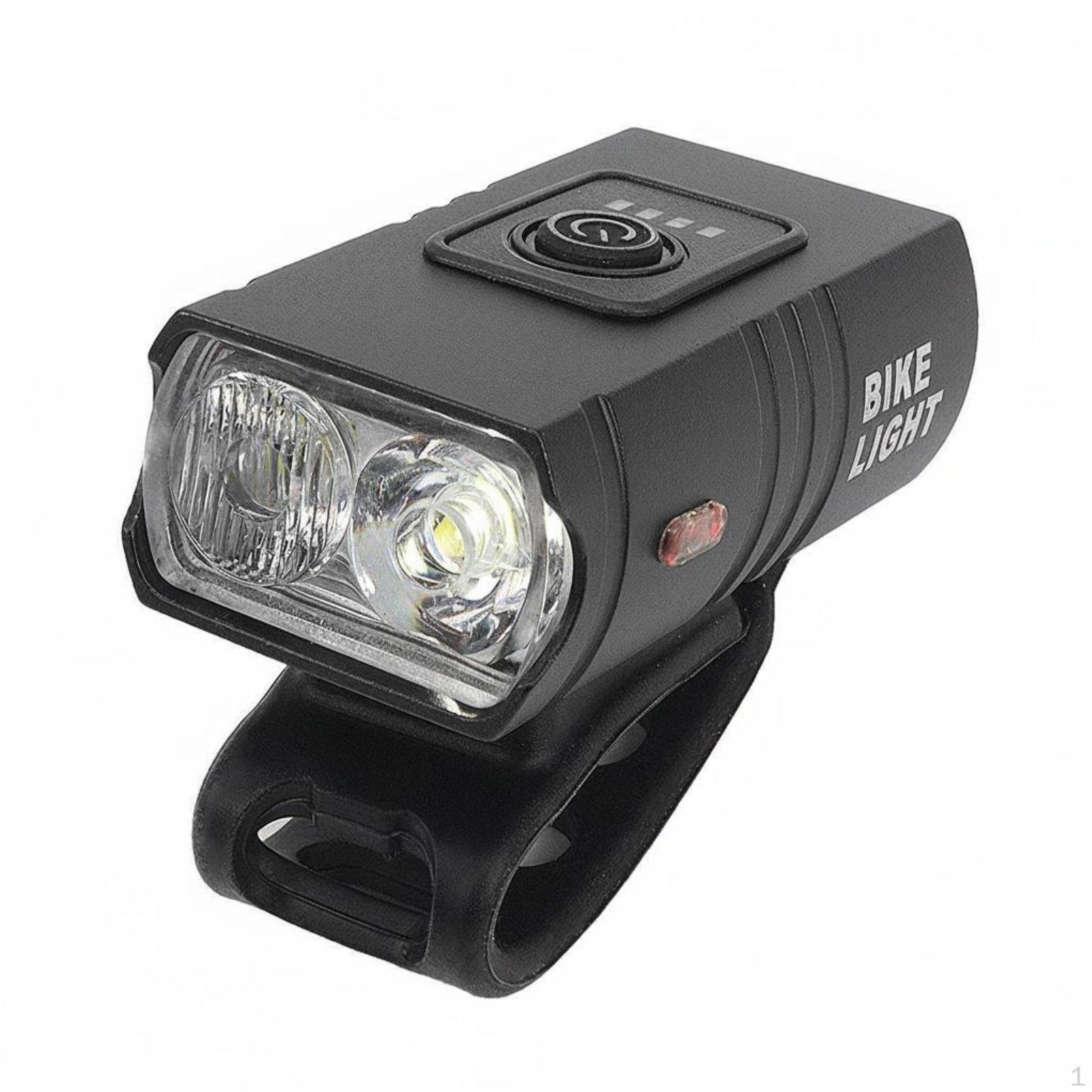 USBCharged Bike Headlight Bright USB Cycle Illumination Aluminum Alloy Double LED Double Bead Short
