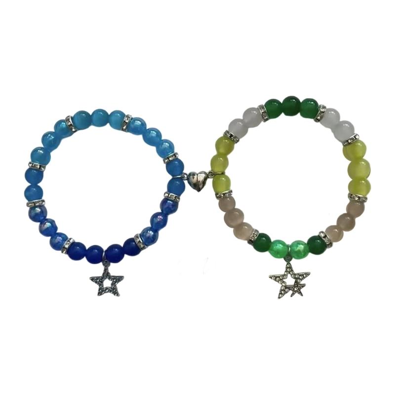 Magnetic Couple Bracelets for Lovers Heart Designd Deep Connection Comfortable Wear for Daily Use and Romance Occasions
