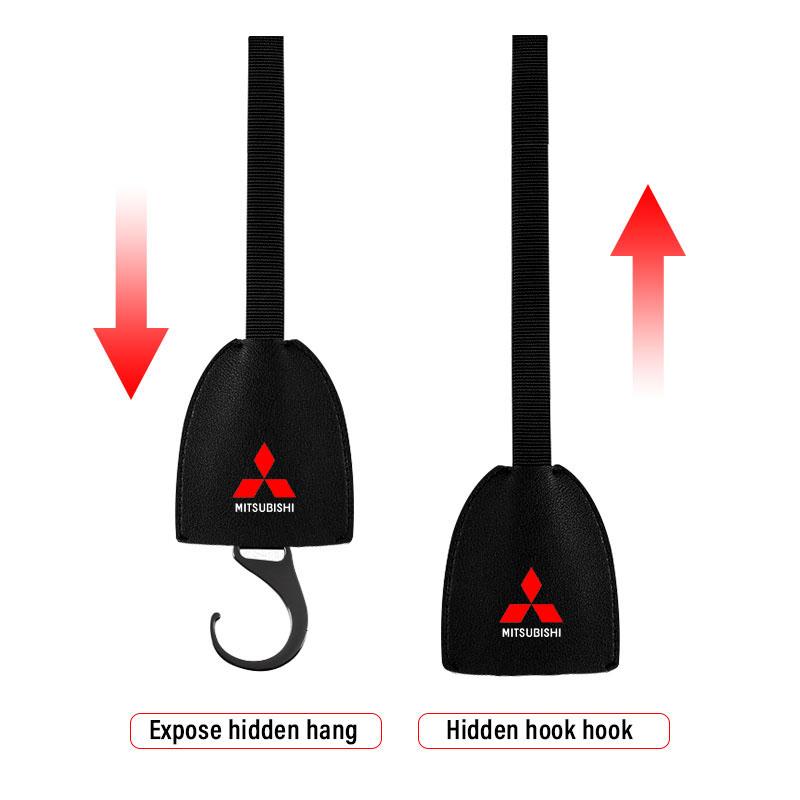 Leather Car Seat Back Hooks Portable Hanging Bag Rack For Mitsubishi ASX Lancer L200 Pajero Sport Attrage Mirage Eclipse