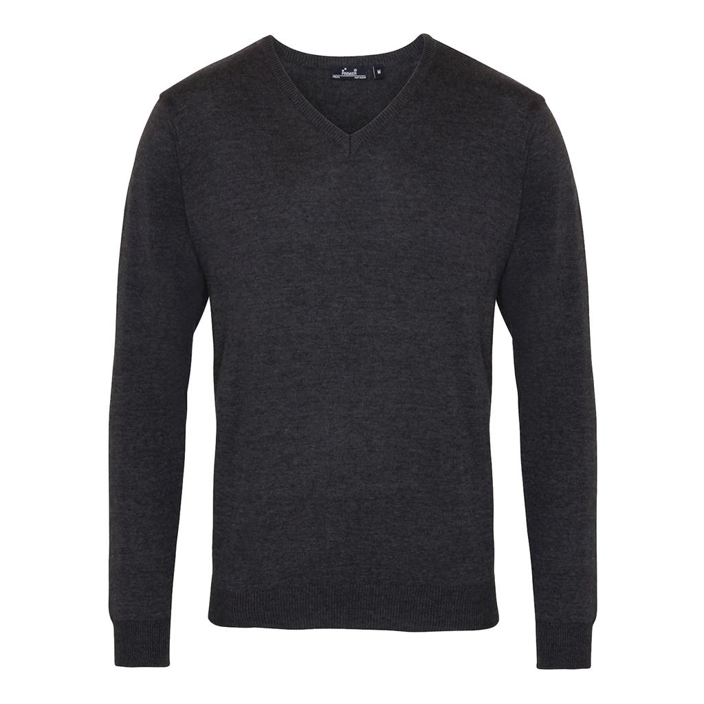Premier Mens Knitted V Neck Sweater Top