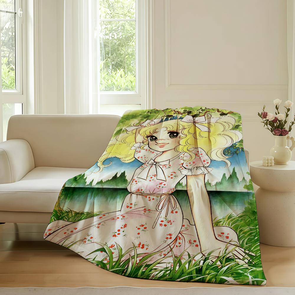 Lovie anime C Candy C Candy Blanket For Sofa Office Bed Plane Travel Sleep Read Relax Camping Soft And Warm