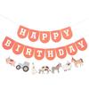 Farm Happy Birthday Banner - Kids Farmyard Birthday Party Decorations, Farm Animals Party Supplies, Happy Birthday Banner with Tractor, Farm Theme