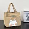 Stylish Canvas Commuter Tote with Zipper - Trendy Lunch Box Handbag for Women