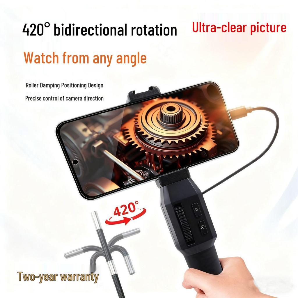 420° Rotating HD Automotive Endoscope: Waterproof, Oil & High-Temp Resistant Tool for Car Engine Cylinder Inspection
