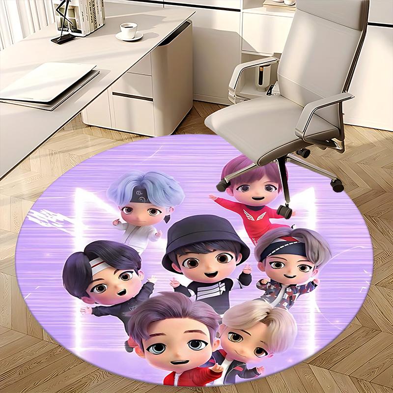 Kpop Chair mat Round Rug-Office carpet, Non-slip, Suitable for Living Rooms, Bedrooms Decor.1205422a