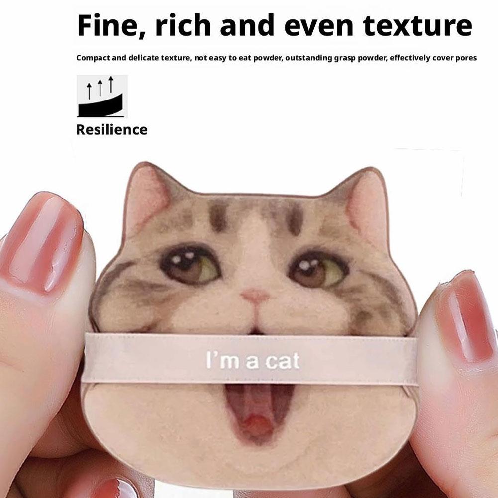 1PCS Air Cushion Powder Puff Cute Cat Cosmetic Puffs Hydrophilic Non-latex Facial Foundation Beauty Tool Dry Wet Makeup