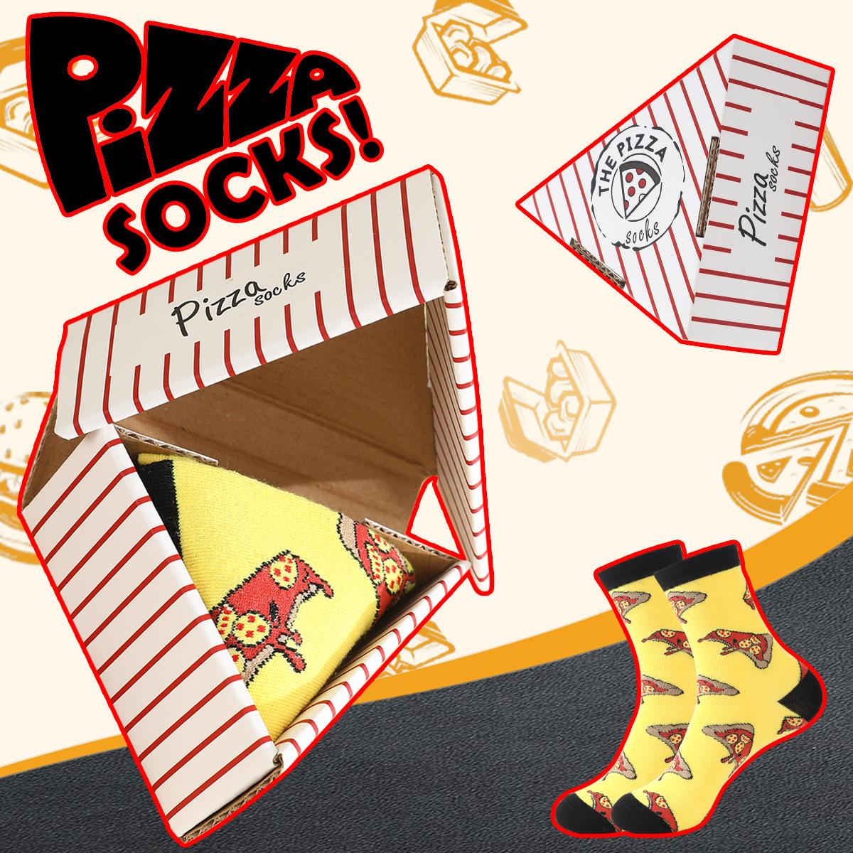 

1 пара унисекс-носков средней длины с пиццей — оригинальный, необычный, креативный и интересный праздничный подарок One Size