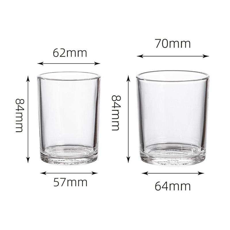 2pcs 6.2oz/7.9oz Simple Thick Bottom Cocktail Whiskey Glasses Bar Transparent Beer Glass Foreign Wine Brandy Cups Cold Drink Mug