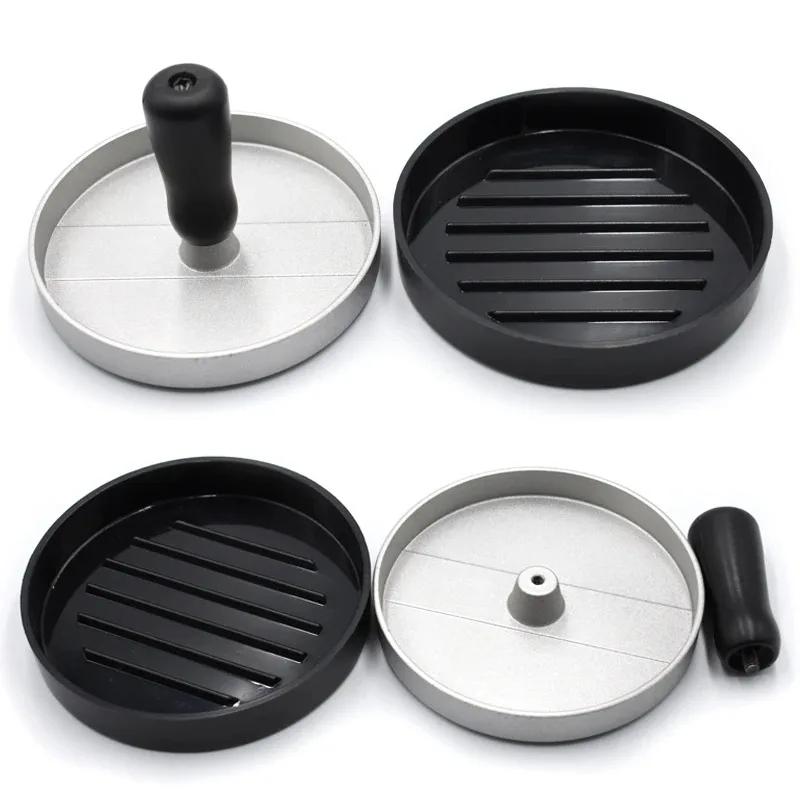Hamburger Press Patty Maker Round Shape Aluminum Alloy Hamburger Meat Beef Grill Burger Press Patty Maker Mold Kitchen Meat Tool