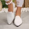 Spring and autumn new large size flat bottom pointed fly woven single shoes casual one pedal Doudou shoes 43