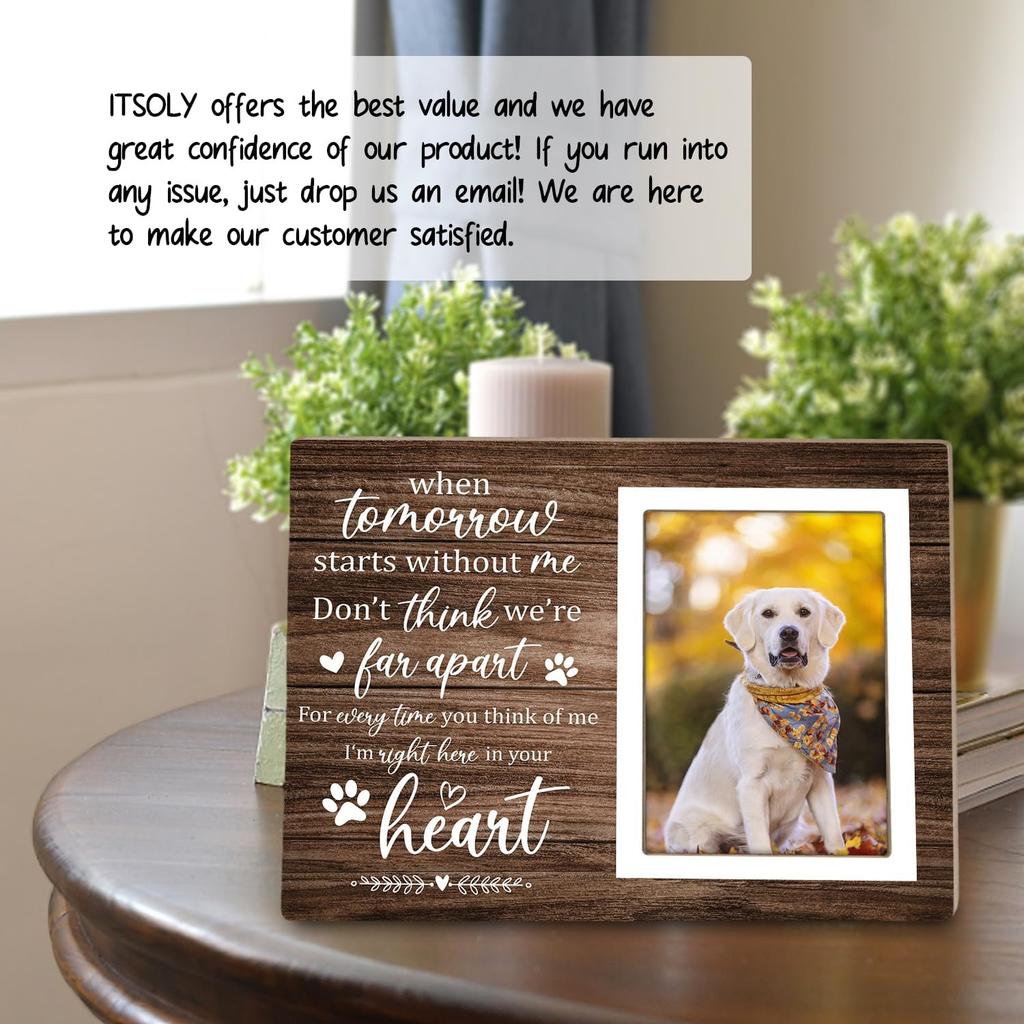 Pet Memorial Picture Frame, Pet Dog Memorial Picture Frame, Pet Cat Photo Frame, Photo Frame Gift for Dog Owners Sympathy for Loss of Pets Photo
