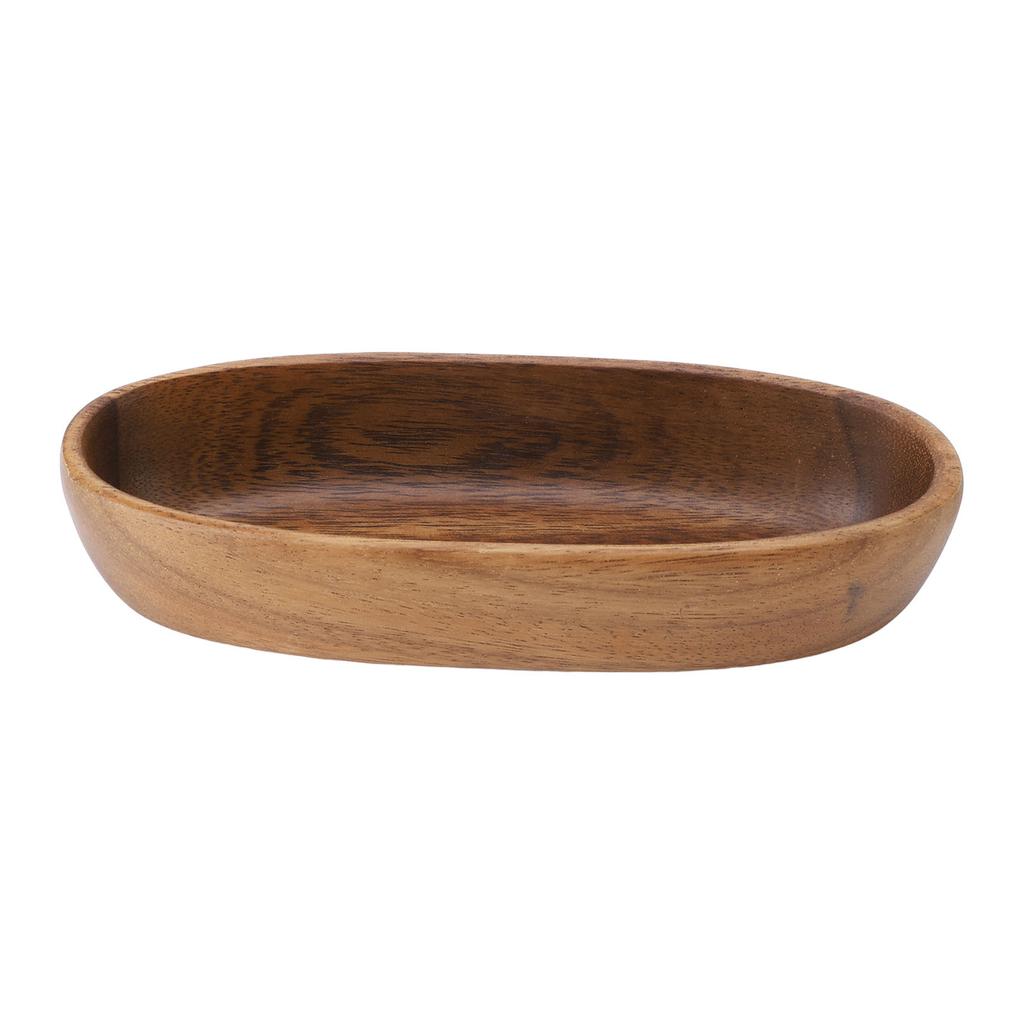 Wooden Serving Tray Easy Cleaning Boat Shape Wooden Food Plate for Fruit Dessert Snack Candies 22cm 8.7in Length